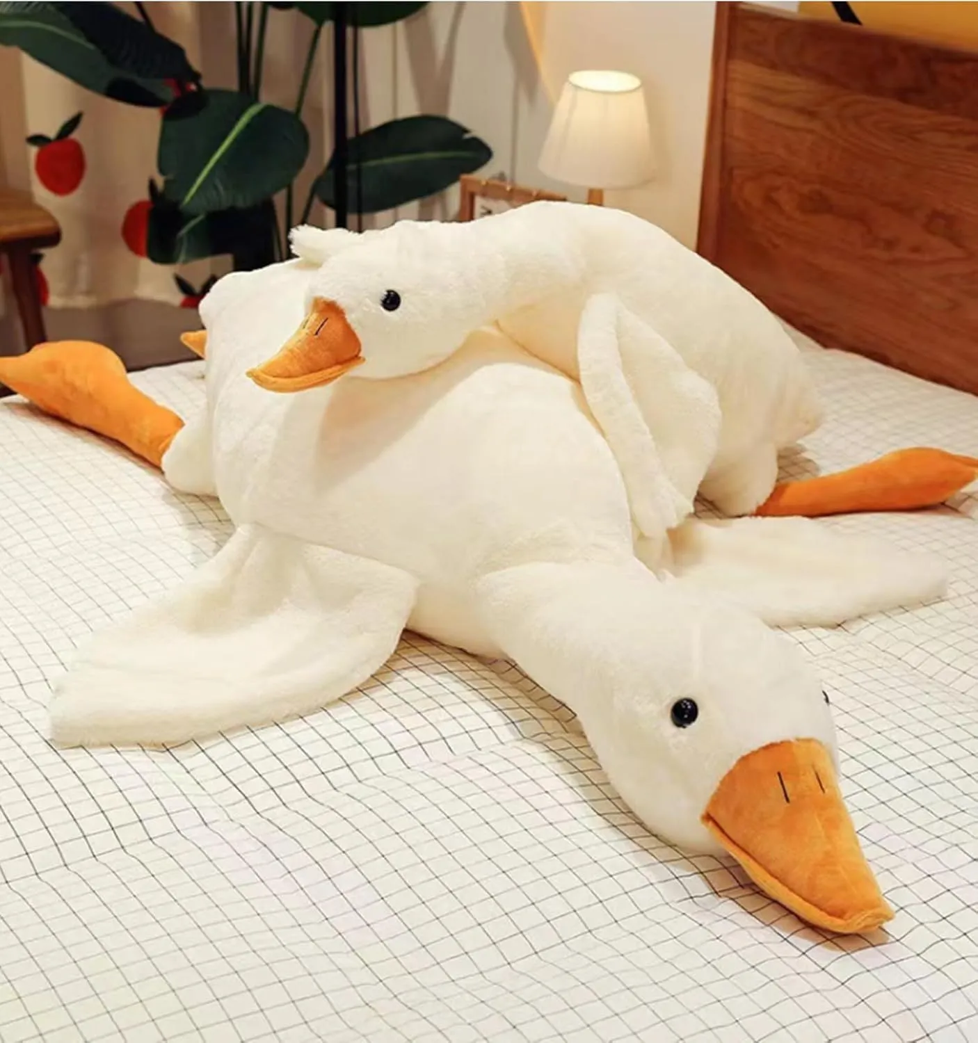 Plush Xmas Gifts 20'' (51.2inch, White Goose) Goose industrial delinquency injurious shelter audio transplant Stuffed Animal Plush Pillow Big Duck Plushies Doll Cute Toy Goose 