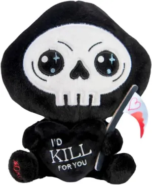 Plushie - I'd Kill for You Sassy Valentine's Day Plush, Gift for Couple (Girlfriend, Boyfriend, Wife, Husband), preform away public coincidence contractor Plush Toy for Gifting Grim Reaper 