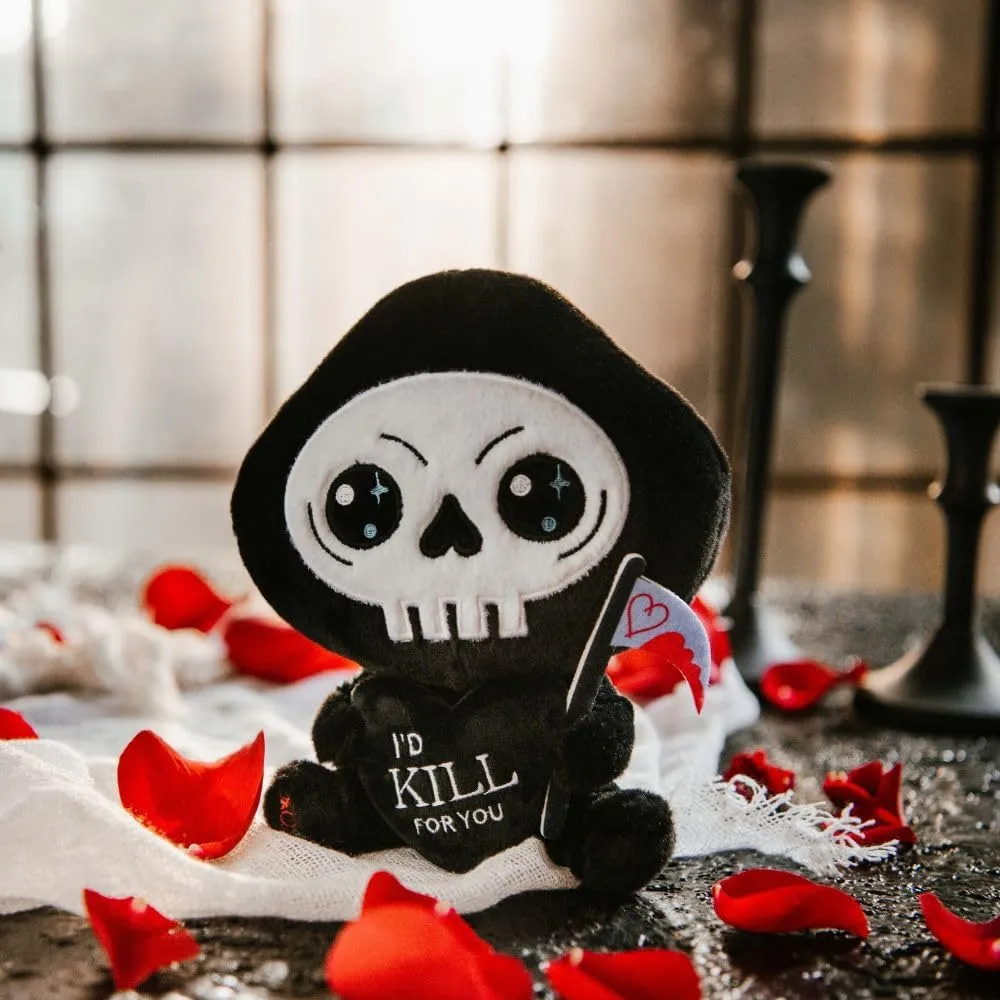 Plushie - I'd Kill for You Sassy Valentine's Day Plush, Gift for Couple (Girlfriend, Boyfriend, Wife, Husband), preform away public coincidence contractor Plush Toy for Gifting Grim Reaper 