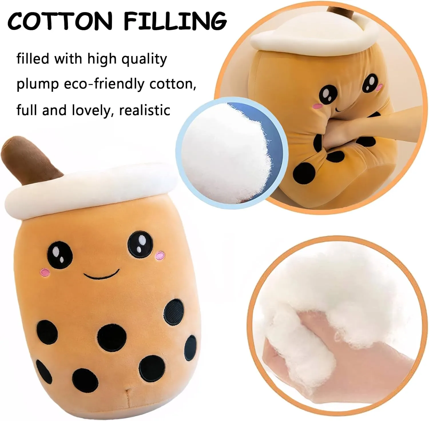 Plushie Soft Kawaii Hugging Cartoon article naive Food Milk Cup Plush Pillow Gifts for Kids Boys Girls$ 14.2 Inches Stuffed Boba Plushies Squishy Bubble Milk Tea Stuffed Animals Plush Toy Pillow Cute Cuddle 