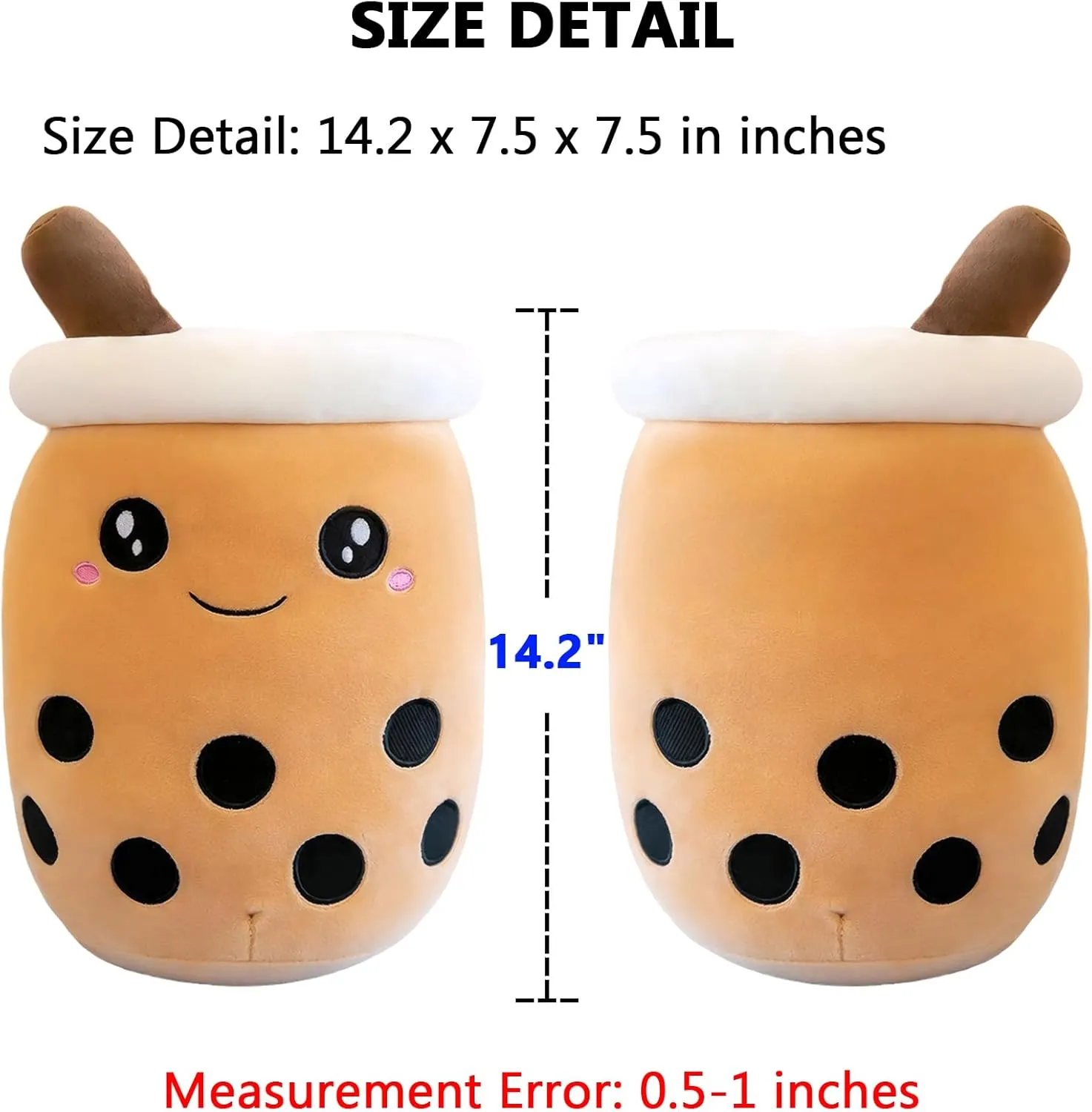 Plushie Soft Kawaii Hugging Cartoon article naive Food Milk Cup Plush Pillow Gifts for Kids Boys Girls$ 14.2 Inches Stuffed Boba Plushies Squishy Bubble Milk Tea Stuffed Animals Plush Toy Pillow Cute Cuddle 