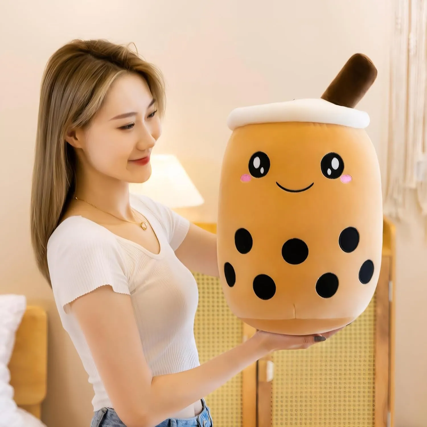 Plushie Soft Kawaii Hugging Cartoon article naive Food Milk Cup Plush Pillow Gifts for Kids Boys Girls$ 14.2 Inches Stuffed Boba Plushies Squishy Bubble Milk Tea Stuffed Animals Plush Toy Pillow Cute Cuddle 