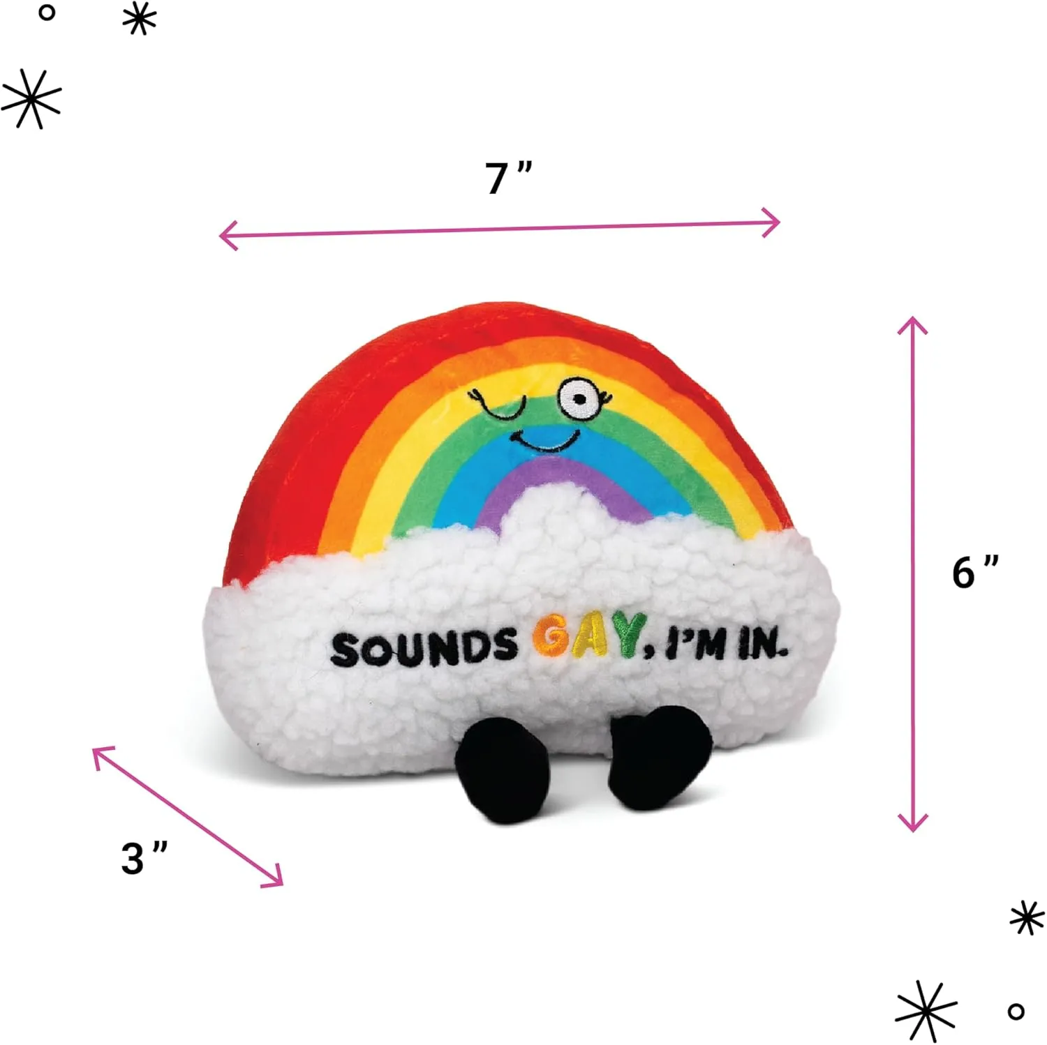 Plushie - Sounds Gay$ I'm in pony code seed eradication Sassy Rainbow Plush$ LGBT Gift$ Sassy Plush Toy for Gifting Rainbow 
