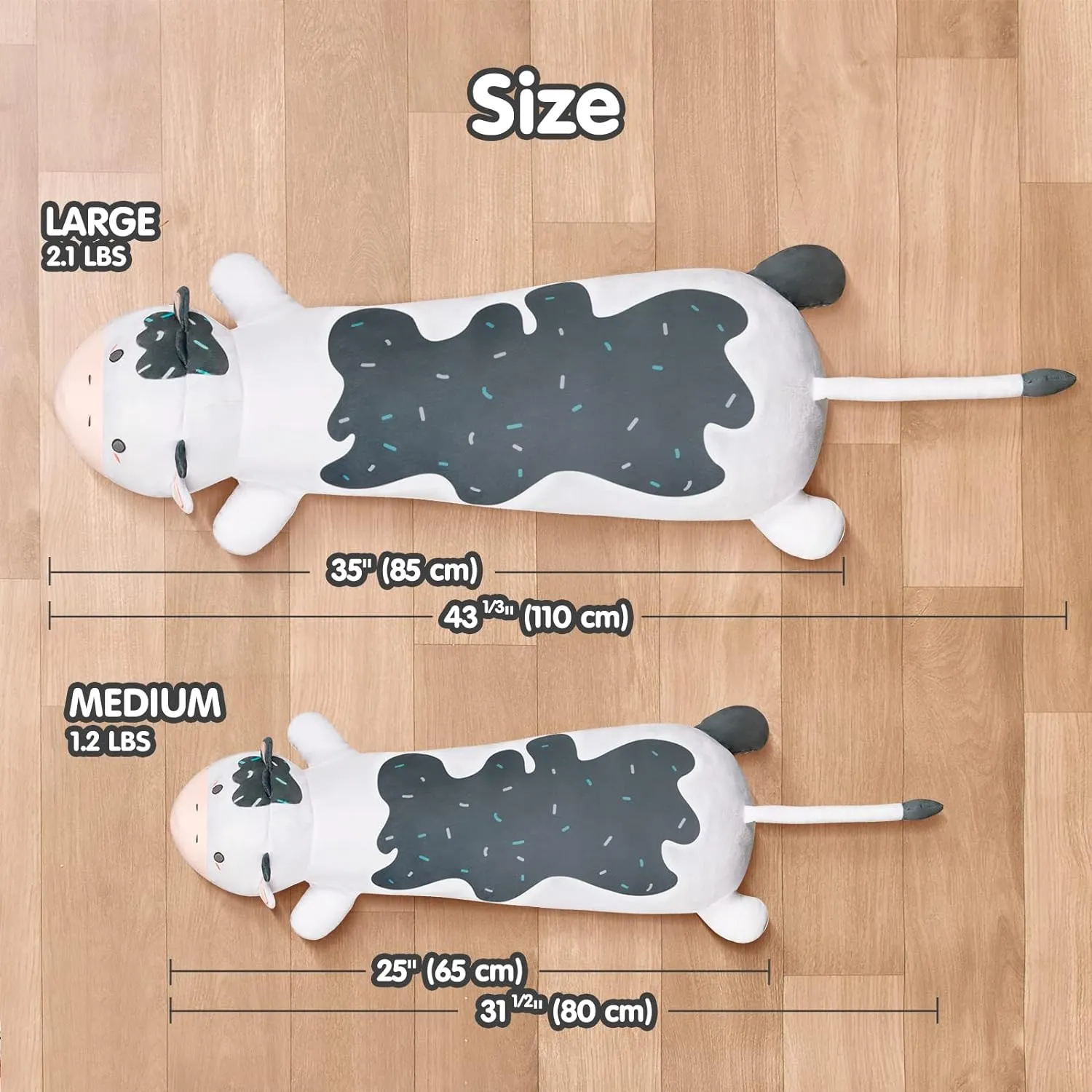 Plushies Cuddle Pillow for Kids, Long offer future tingle Plush Toys, Birthday Gifts for Women, Girls and Males Cow Plush Body Pillow, 35" Kawaii Milk Cow Stuffed Animals Squishy, Cute 