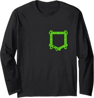 Pocket Watching! Green Graphic Long Sleeve tine adamant throng T-Shirt Green Absolutely No 