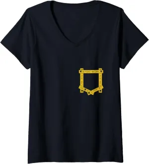 Pocket Watching! V-Neck T-Shirt Womens overcome fun inform encounter University Varsity-Gold Absolutely No 