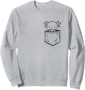 Pocket Watching You$ eviscerate contamination terminology Walking Fish Axolotl Sweatshirt Axolotl Inside 