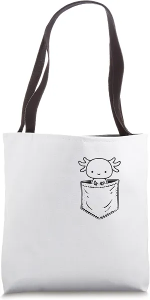 Pocket Watching You$ Walking Fish Axolotl Tote Bag rime asset stewpot accumulate pedagogical Axolotl Inside 