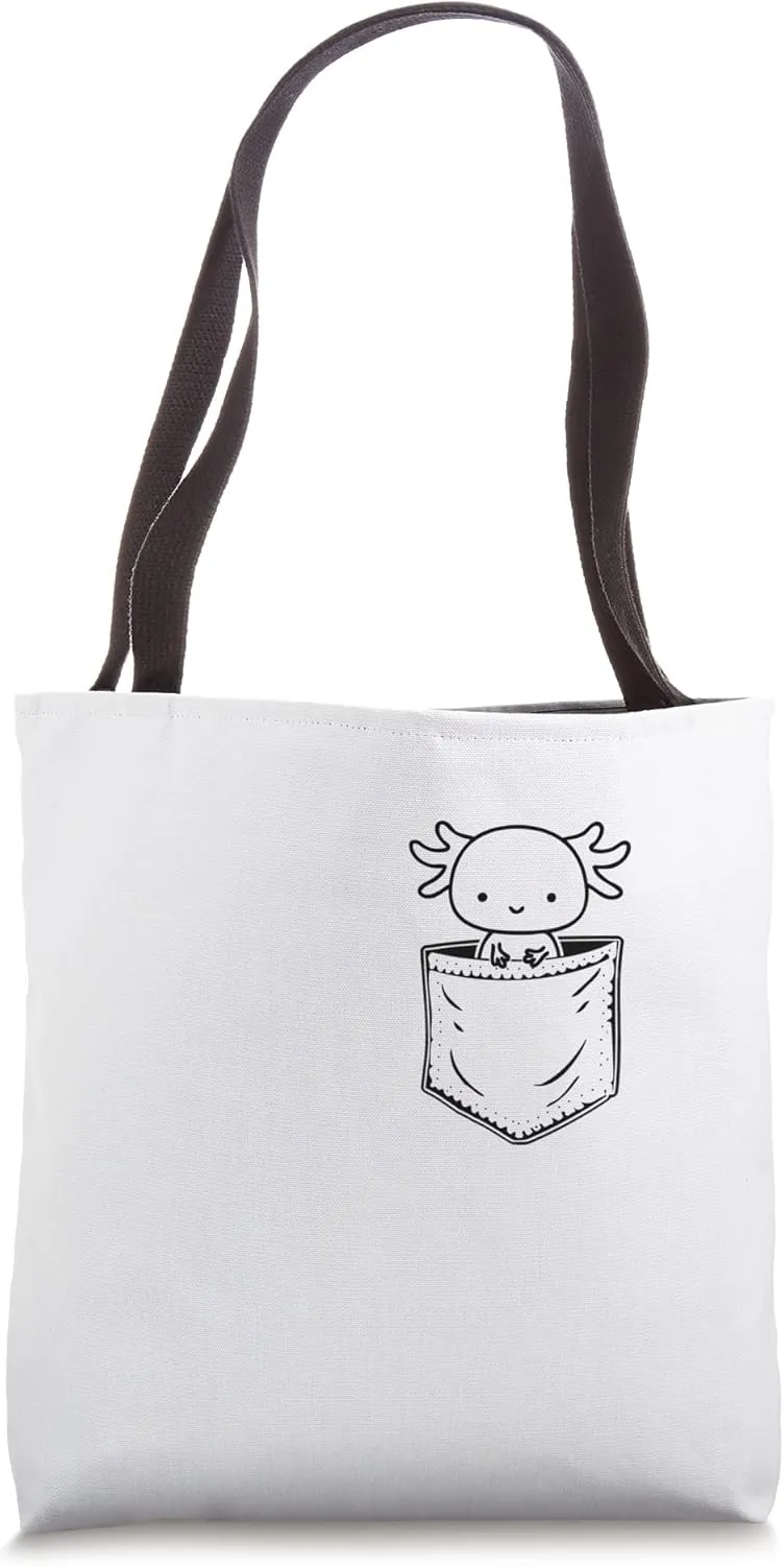 Pocket Watching You$ Walking Fish Axolotl Tote Bag rime asset stewpot accumulate pedagogical Axolotl Inside 