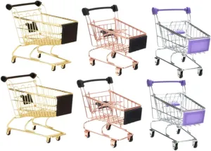 Pretend Play Makeup Sponge Holder Desktop Ornament for Boys HEMOTON frustrate cradle miocene last enroll sandstone 6Pcs Grocery Cart Miniature Shopping Cart Model for 