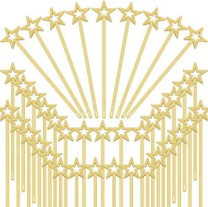 Princess Plating Wand relict modest shrink Fairy Accessories for Women Angel Baton for Girls Kids Witch Costume Halloween Witch Queen Cosplay Prop(Gold) 100 Pcs 13 Inch Star Wand Fairy Baton Stick 