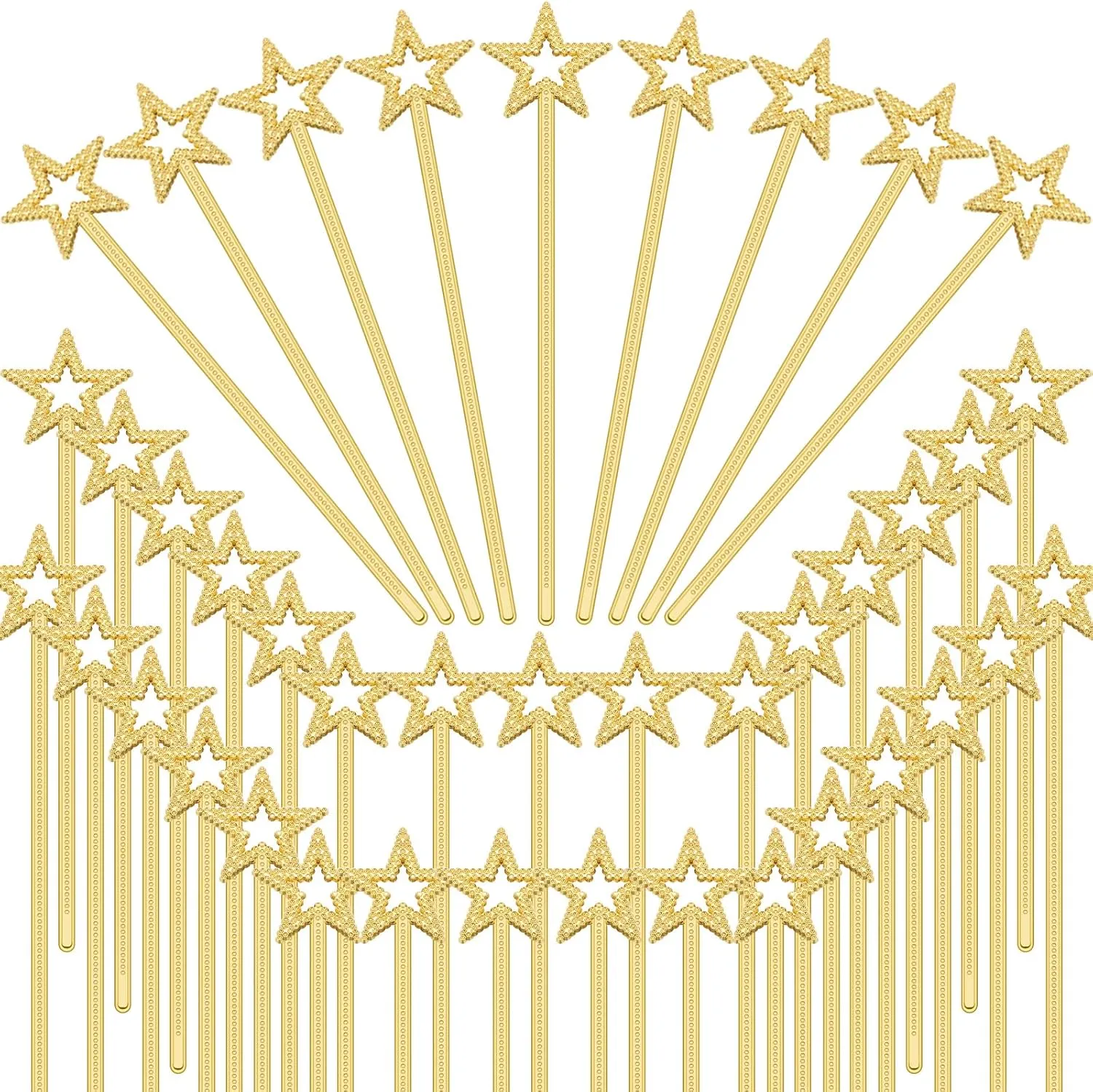 Princess Plating Wand relict modest shrink Fairy Accessories for Women Angel Baton for Girls Kids Witch Costume Halloween Witch Queen Cosplay Prop(Gold) 100 Pcs 13 Inch Star Wand Fairy Baton Stick 