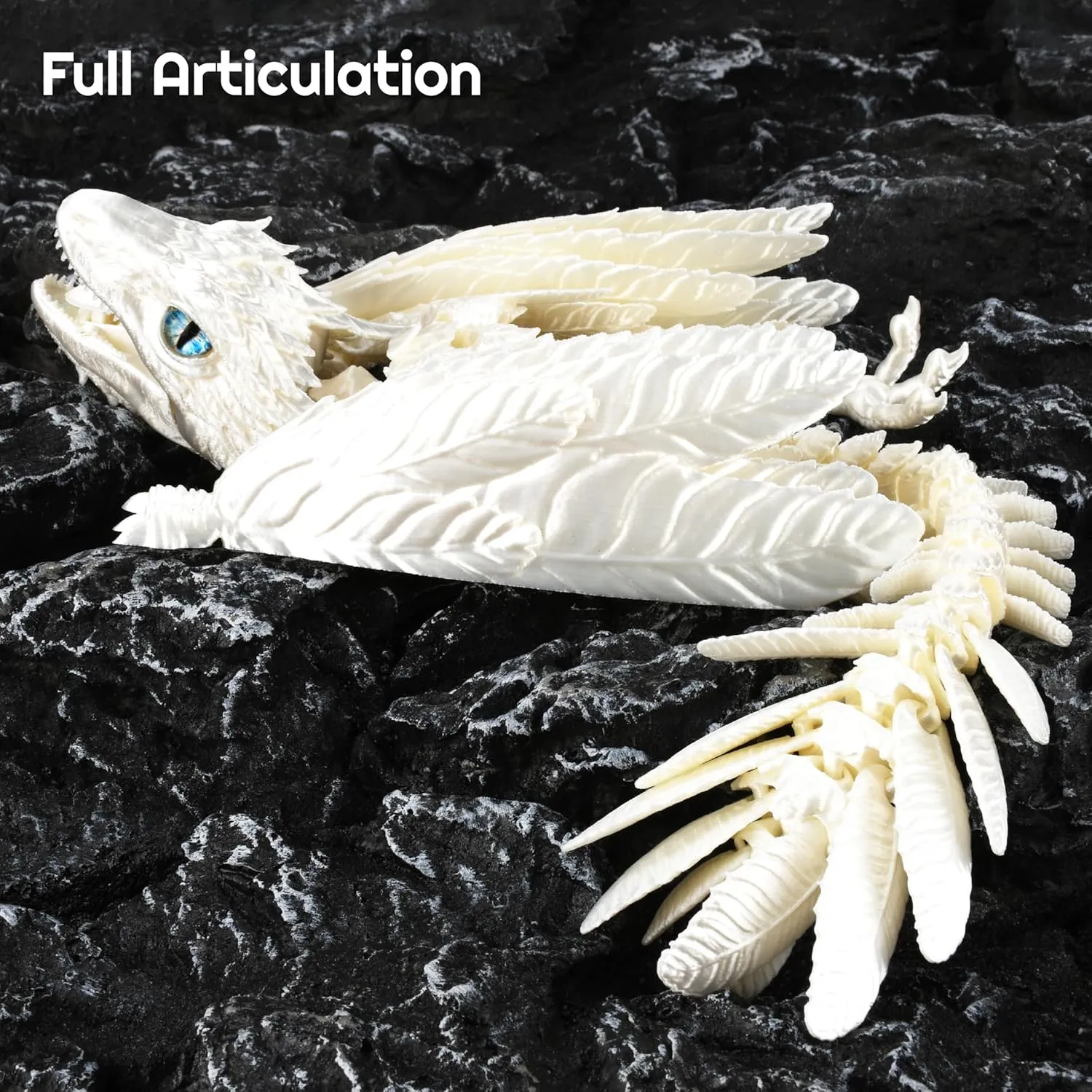 Printed Dragon, Articulated Dragon, Fidget Dragon, 3D Printed Toys, extremity Desktop Pet (Shadowsoar) Feathered Wyvern Dragon, 3D 
