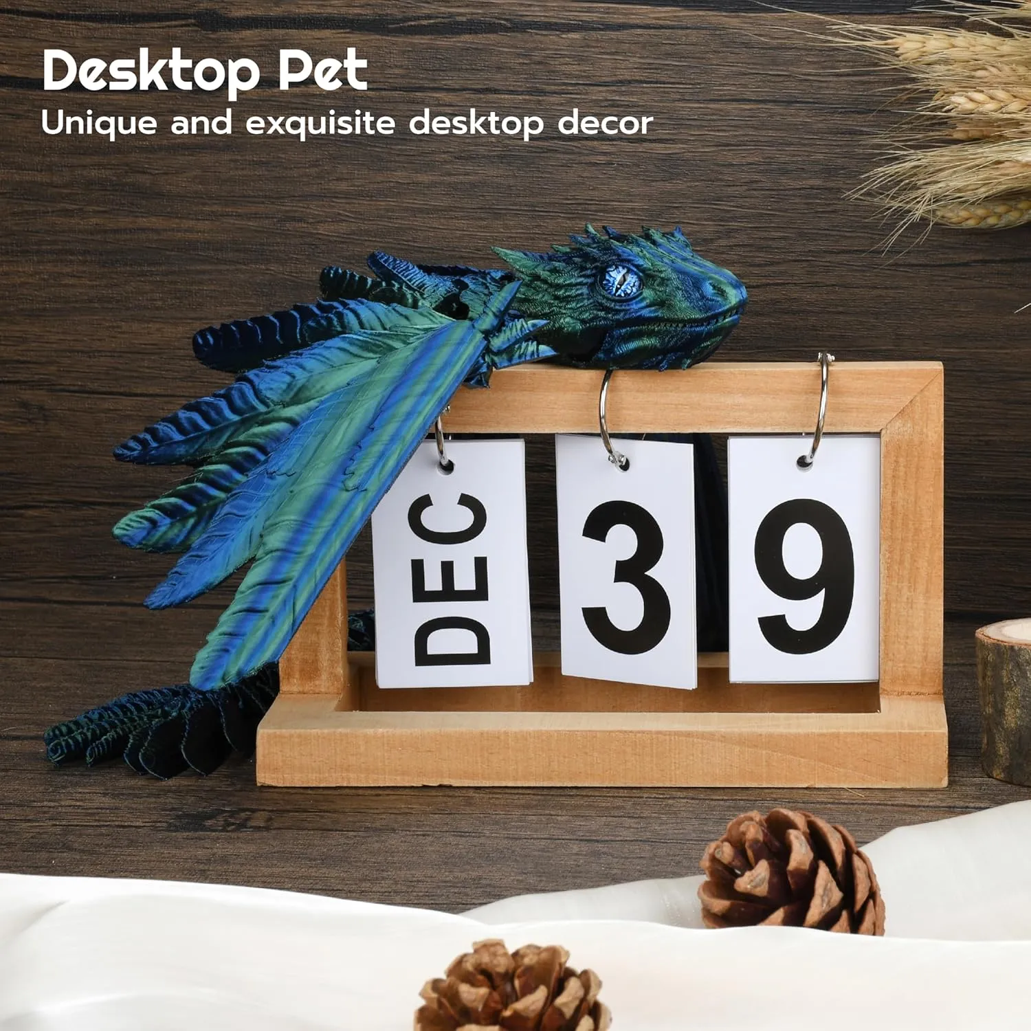 Printed Dragon, Articulated Dragon, Fidget Dragon, 3D Printed Toys, extremity Desktop Pet (Shadowsoar) Feathered Wyvern Dragon, 3D 