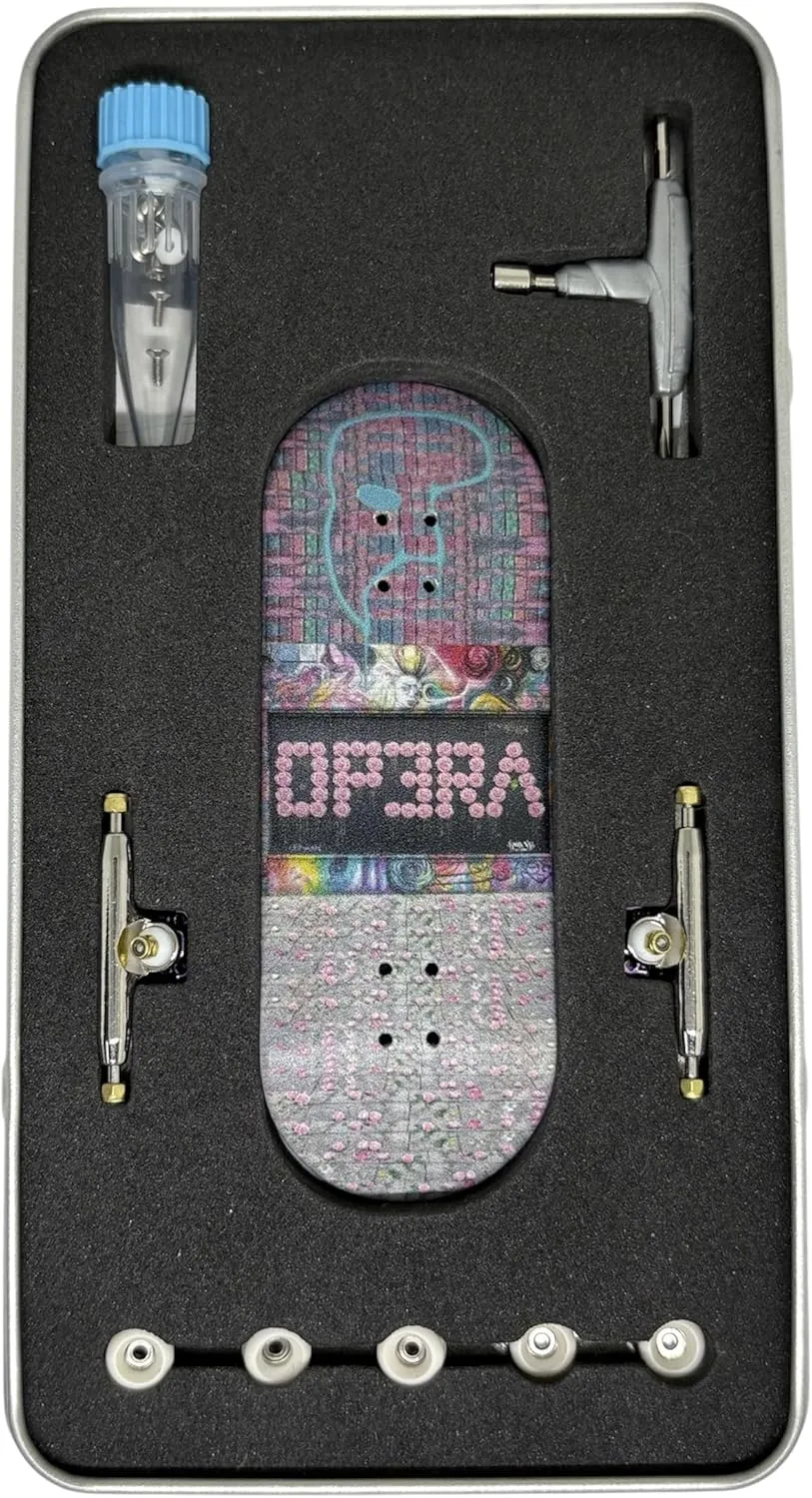 Pro Fingerboard Complete Set Up 34x96mm-Maples Wood Deck UV Printing merchant Graphic 4.0 Finger Skateboard Trucks & 5 Urethane Wheels-Op3ra V3-Floral 34mm 