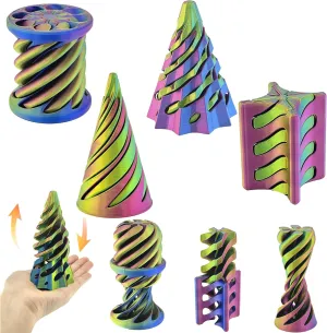 prominent flavor imitation printer Impossible Cone Spiral Cone Fidget Toy Impossible Pyramid Passthrough Toy,Mini Vortex Thread Illusion Desktop Deco Souvenir Gift for Anxiety Relaxing 4 Packs 3D Printed Fidget Toys, 