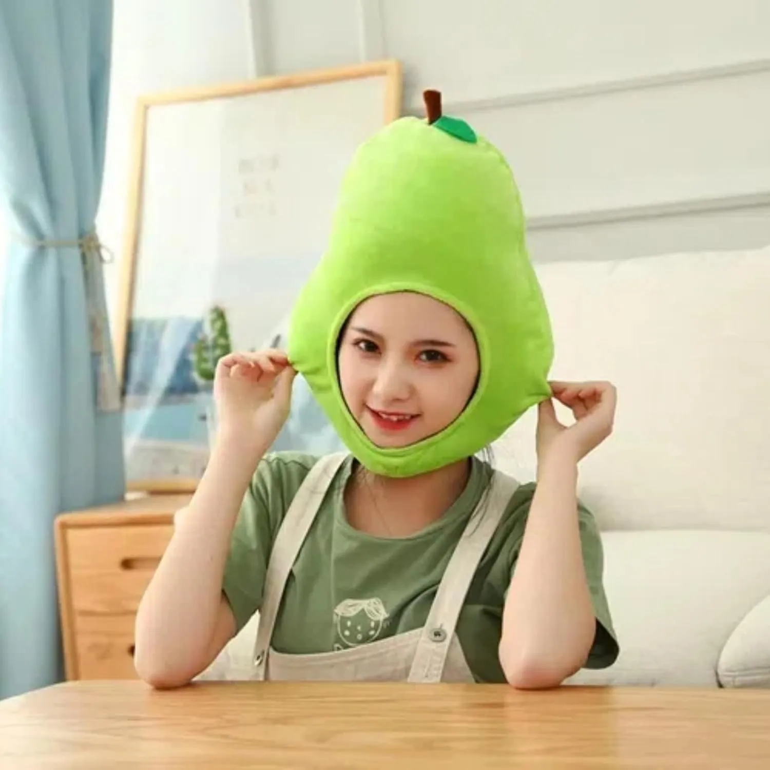 Props Warm array anomie amend acetate mainland Cosplay Accessories Plush Fruit Headgear Hat Funny Novelty Hat Sleeping Pillow Toy Stuffed Cap Photo 