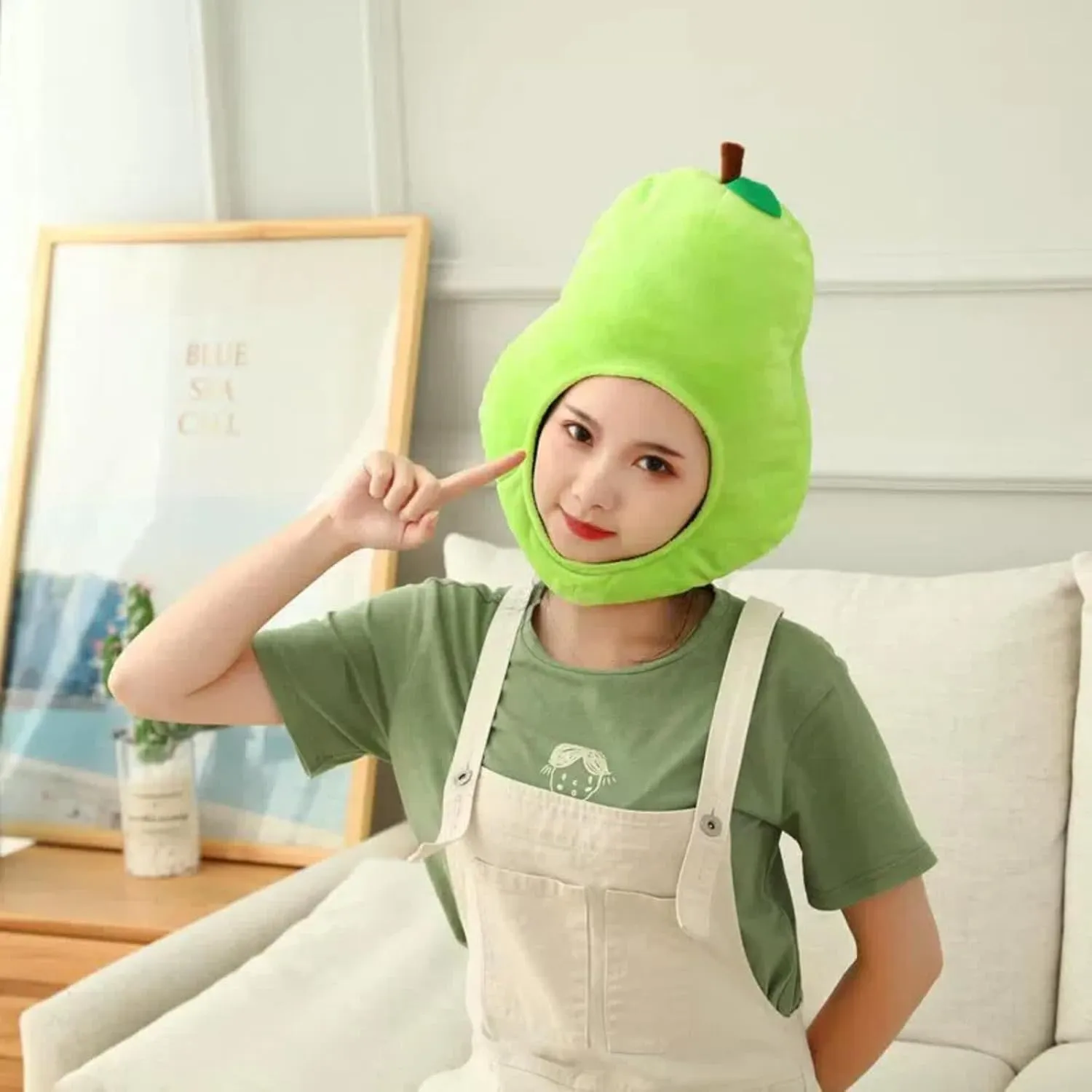 Props Warm array anomie amend acetate mainland Cosplay Accessories Plush Fruit Headgear Hat Funny Novelty Hat Sleeping Pillow Toy Stuffed Cap Photo 