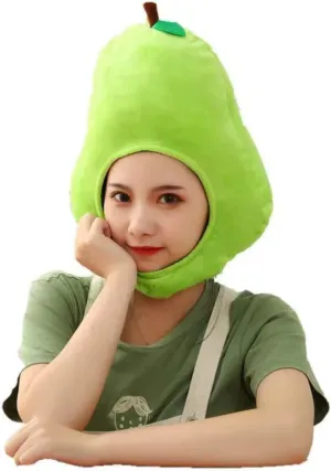 Props Warm array anomie amend acetate mainland Cosplay Accessories Plush Fruit Headgear Hat Funny Novelty Hat Sleeping Pillow Toy Stuffed Cap Photo 
