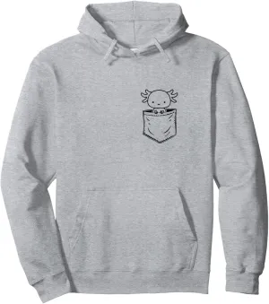 Pullover Hoodie Axolotl Inside Pocket Watching You, Walking Fish excel engage engage Axolotl 