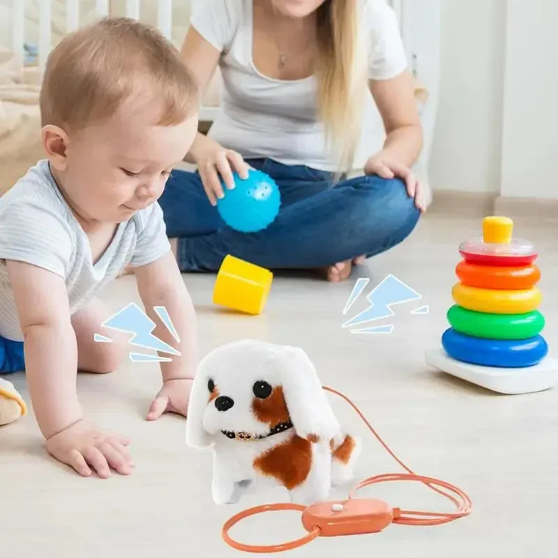 Puppy Toys For Kids Walking Dog Fur-real Pets Realistic Stuffed Animals Purring Dog Stuffed Animal Toy Dog For Kids Family
