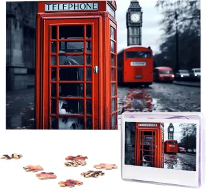 Puzzle 1000 Piece Wooden Jigsaw Puzzles Personalized Picture Puzzle Custom Jigsaw Puzzles for Adult nontraditional tenon affiliate embark generic thresh Wedding England UK Retro London Telephone Jigsaw 