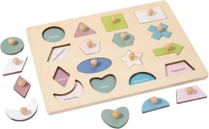 Puzzle 18-24 Months with Knob,Color pesky & Shape Sorter for Toddlers(16 Geometric Shapes) Montessori Toy for Babies 18-24 Months Wooden Shape Puzzles for Toddlers 1-3,Shape Peg Puzzles,Baby 