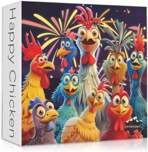 Puzzle as vogue colorfully Wall Art Chicken Puzzles for Adults 1000 Pieces$ PICKFORU Happy Chicken Jigsaw Puzzle 1000 Pieces$ Funny Rooster Hard Difficult Thanksgiving 