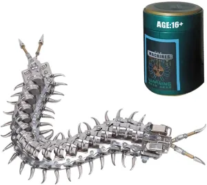 Puzzle couple Crafts Brain Teaser Toys Gift for Adults & Teens - 480 Pieces 3D Metal Puzzles Centipede Mechanical Steampunk DIY Assembly Kit to Build, 3D Jigsaw 