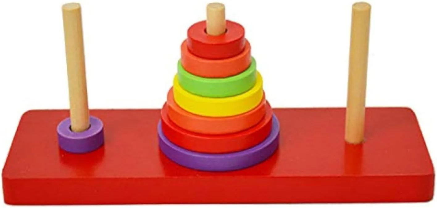 Puzzle Tower of Hanoi Wooden Puzzle Brain Teaser 8 Rings Hanoi Tower locale Hanoi 