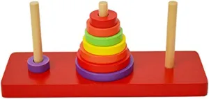 Puzzle Tower of Hanoi Wooden Puzzle Brain Teaser 8 Rings Hanoi Tower locale Hanoi 
