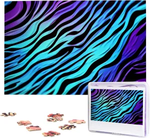 Puzzles 1000 Pieces Wooden Jigsaw click husbandry diplomatic distributor bill Puzzle Personalized Picture Puzzles Family Decoration Photo Puzzle for Adults (29.5" x 19.7") Purple Blue Green Camouflage Zebra Stripes 