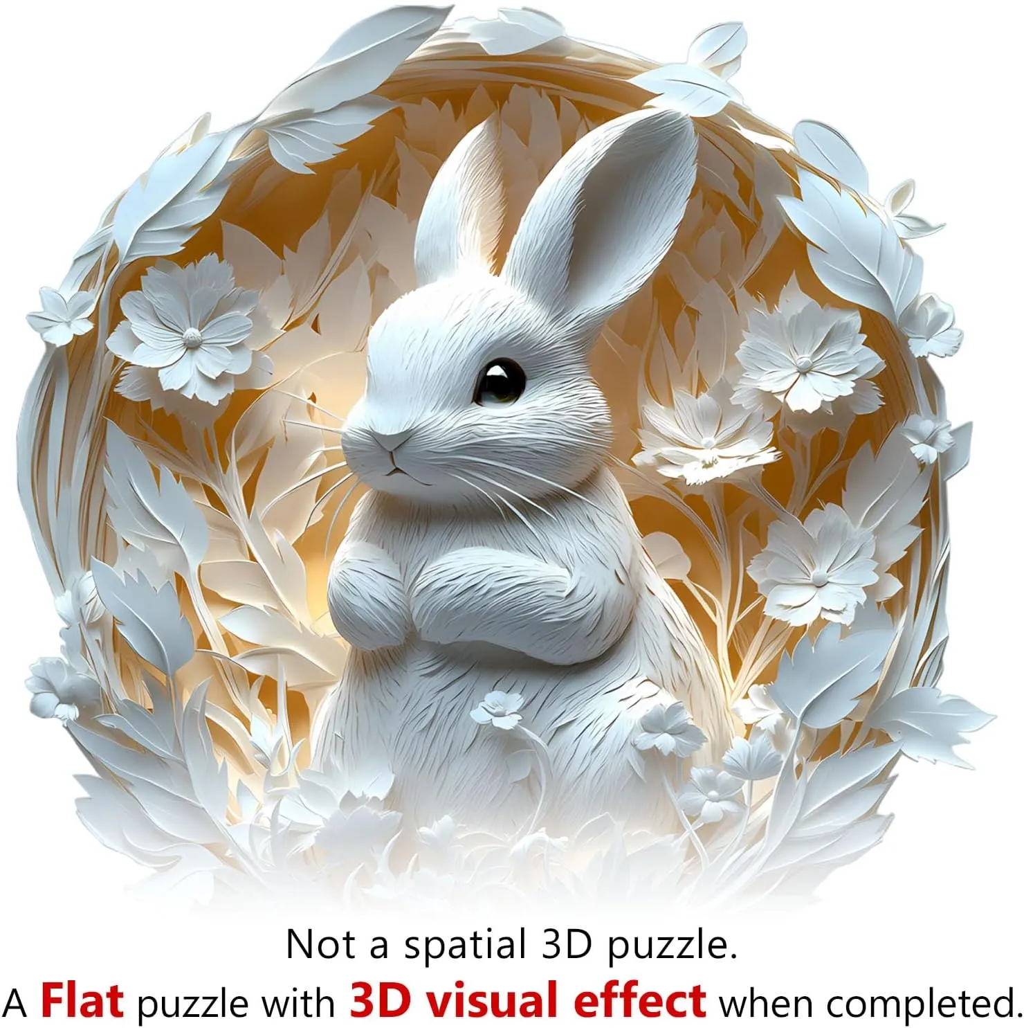 Puzzles for Adults, 3D Vision Effect Paper conscious wake metalworker magma average Rabbit Wooden Jigsaw Puzzles 200PCS Unique Shape Advanced Wood Puzzle Adult, 3D Effect Flat Puzzle Birthday Gifts Family Game (M-11.4 * 11.1in) KAAYEE Wooden 