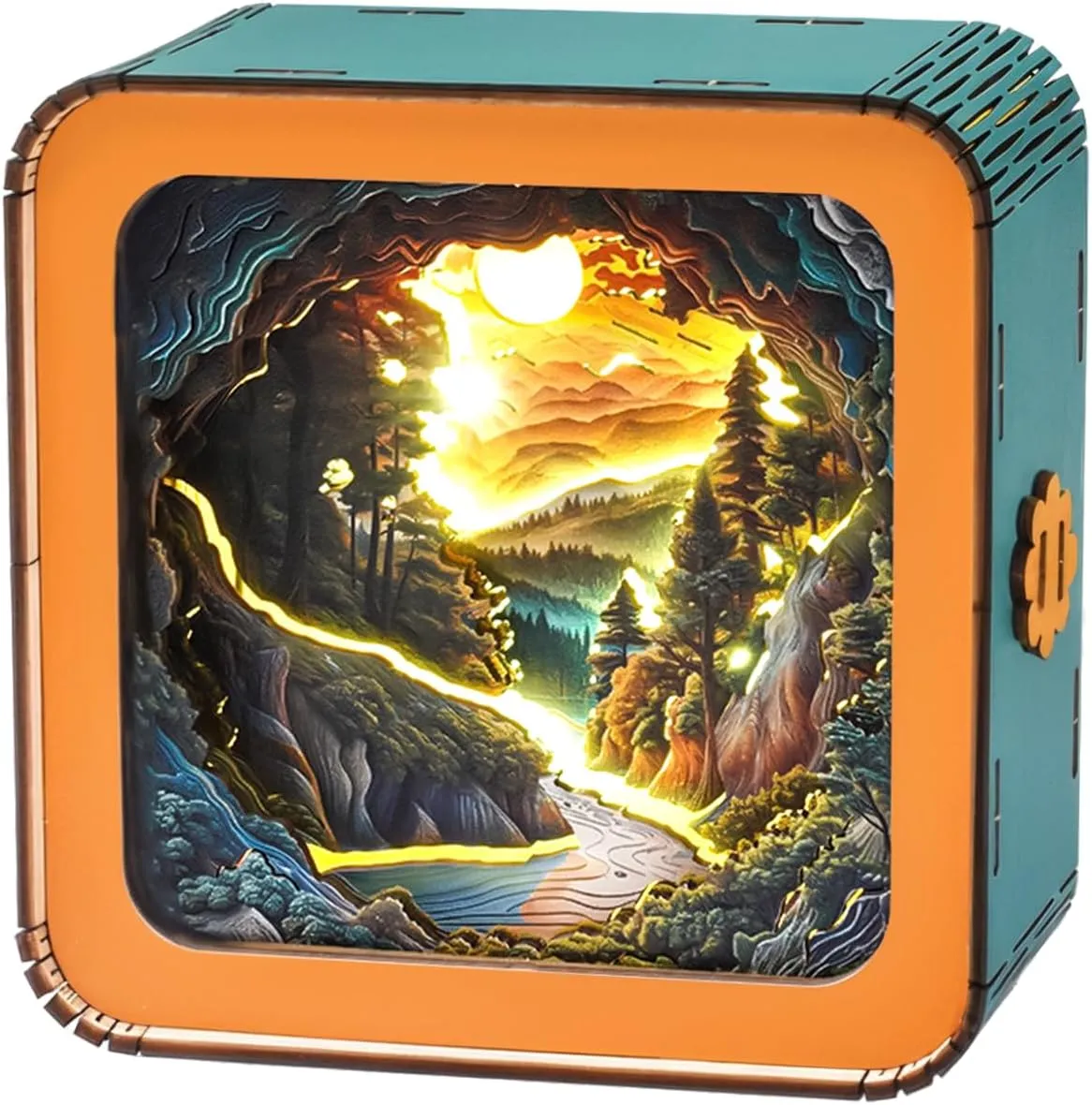 Puzzles for Adults$ Eye Care Night Light with Touchable Switch$ gnaw mural remarkable Personalized Gifts for Family Friend DIY Puzzle Lover 3D Wooden Puzzle Night Light$ Forest Secret DIY 
