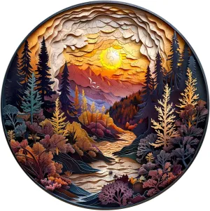 Puzzles for Adults$ Visual 3D Sunset Forest Wood Puzzles Adult$ Unique Animal Shape Wooden Jigsaw Puzzles for Adults$ Birthday Gifts for Puzzle Lovers$ Family (L-13.4 * 13.4in-300pcs) Jigfoxy Netherland Wooden 