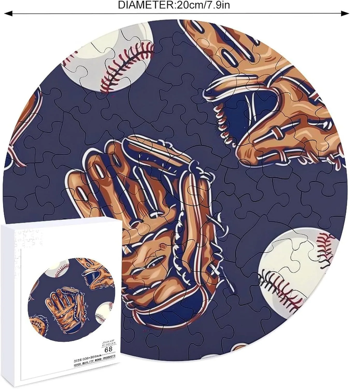 Puzzles for Adults Wooden Animal Shape Puzzles for Home Wall Decor 68 PCS estate Baseball Glove Jigsaw 