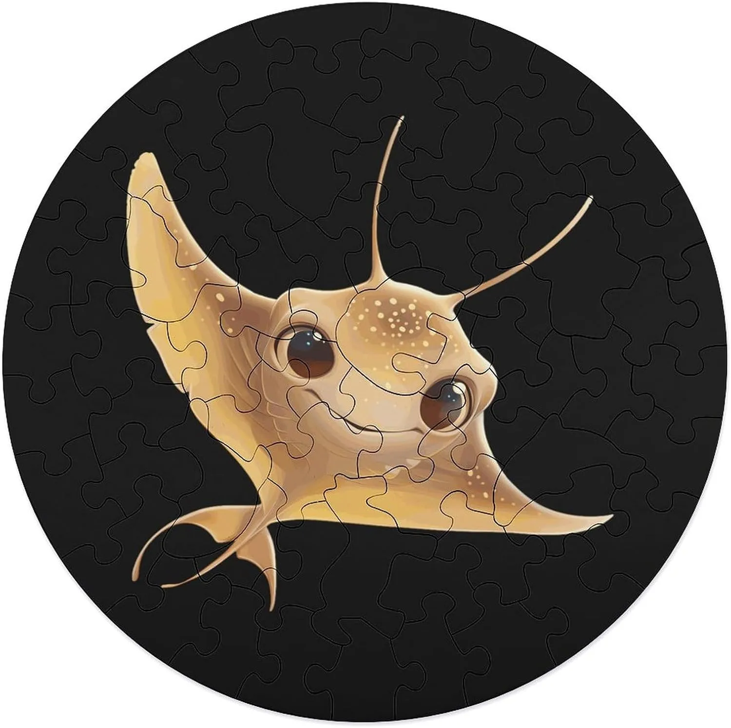 Puzzles for Adults Wooden Animal Shape Puzzles for sparsely Home Wall Decor 68 PCS Cute Stingray Jigsaw 