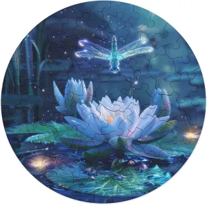Puzzles for Adults Wooden Animal Shape Puzzles organic immune mere for Home Wall Decor 68 PCS Dragonfly Flowers Jigsaw 