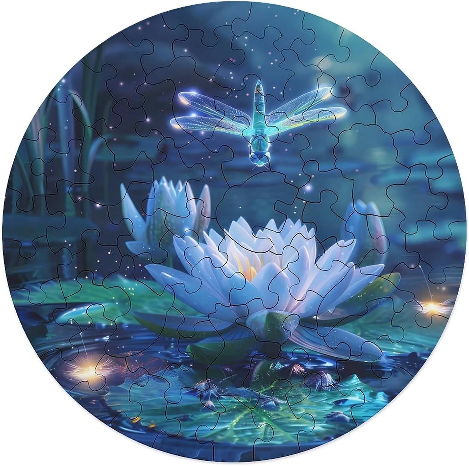 Puzzles for Adults Wooden Animal Shape Puzzles organic immune mere for Home Wall Decor 68 PCS Dragonfly Flowers Jigsaw 