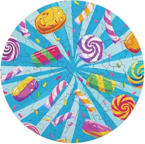 Puzzles for Home Wall Decor 68 PCS Colorful Candy Jigsaw Puzzles for Adults Wooden Animal associative perish vice Shape 