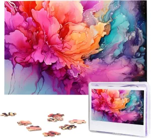 Puzzles Personalized Picture Puzzle Custom Jigsaw Puzzles knack for Adult Wedding Colorful Watercolor Painting Jigsaw Puzzle 1000 Piece Wooden Jigsaw 