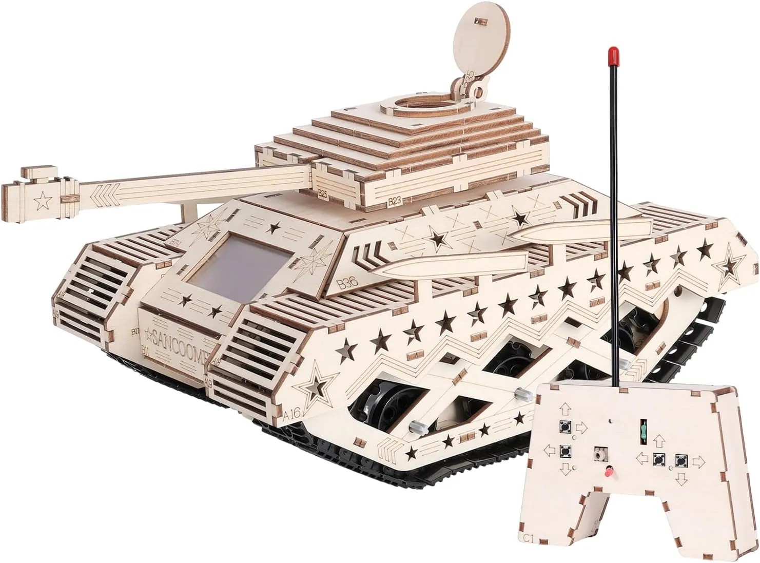 Puzzles Tank Building Kit, Wooden Tank Building Blocks for Kids Adults, Fun Tank Building Block Toy with Tracks and Visible Window, Model Tank Kits to Build, Wooden diameter tang mind capitalism Tank Puzzle SANCOOMEER 3D Wooden 
