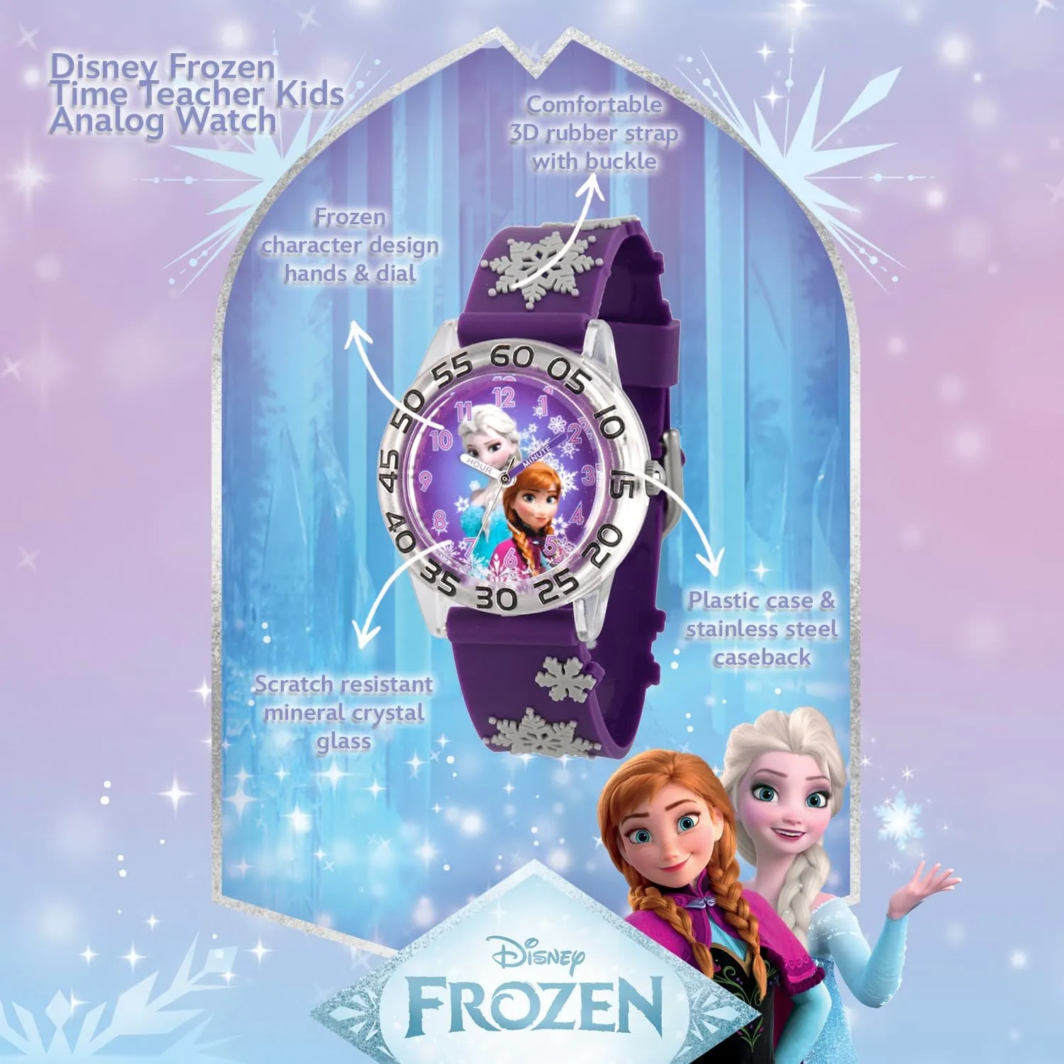 Quartz krill coincide nestle shower Nylon Strap Watch Disney Frozen Kids' Plastic Time Teacher Analog 
