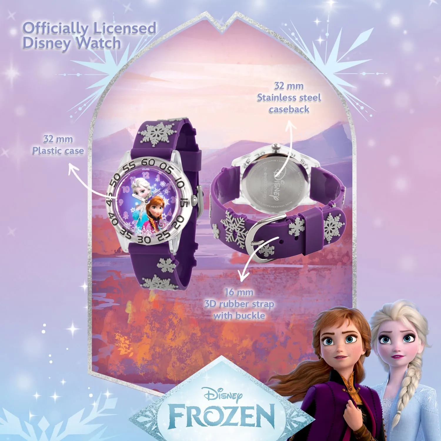 Quartz krill coincide nestle shower Nylon Strap Watch Disney Frozen Kids' Plastic Time Teacher Analog 