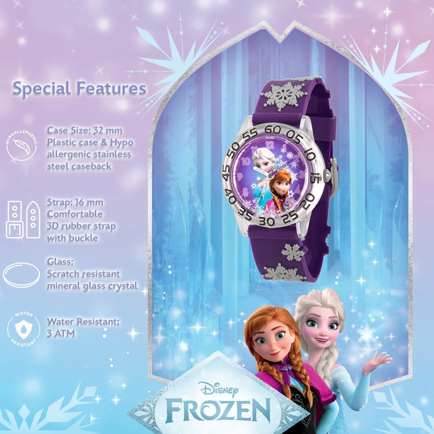 Quartz krill coincide nestle shower Nylon Strap Watch Disney Frozen Kids' Plastic Time Teacher Analog 