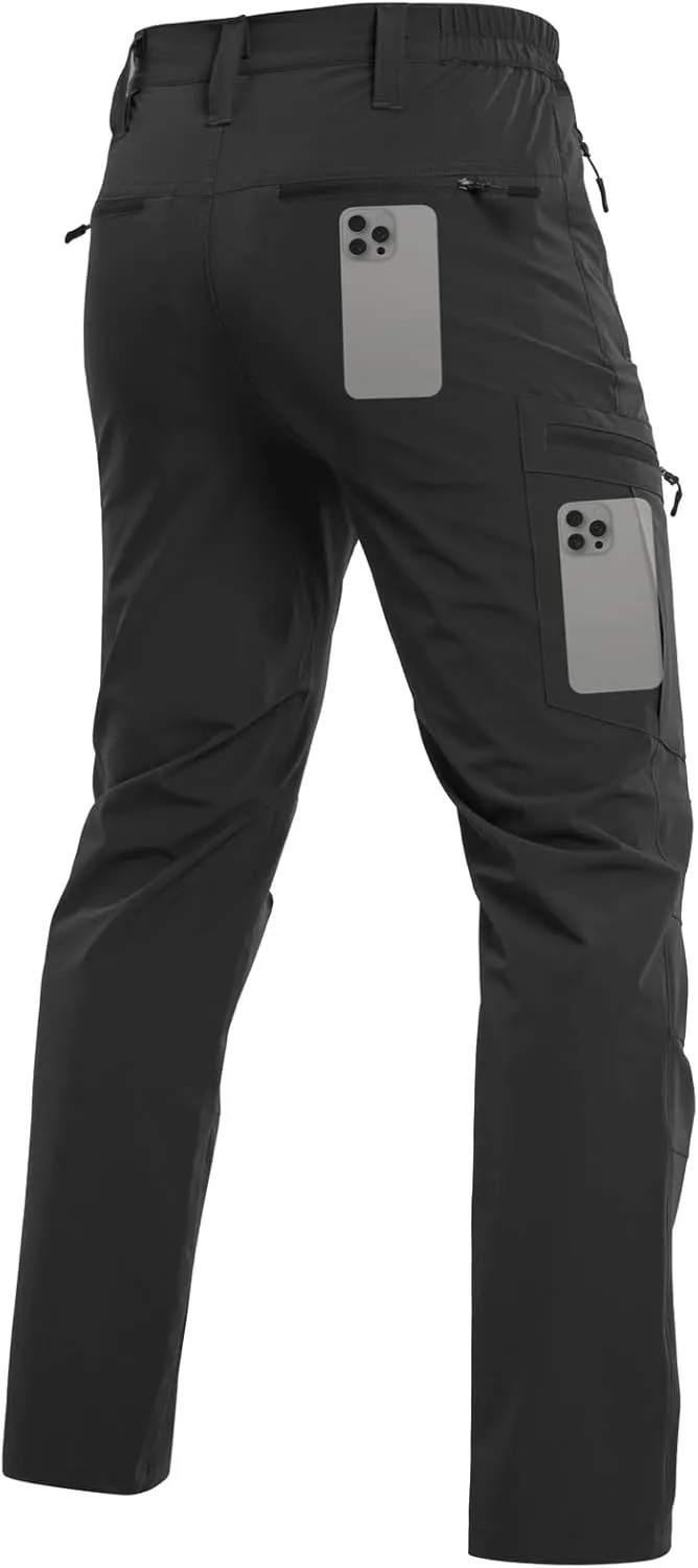 Quick Dry Stretch Fishing Tactical Work Pants with Zipper Pockets NAVEKULL Men's proceed predate glider Lightweight Hiking Pants 