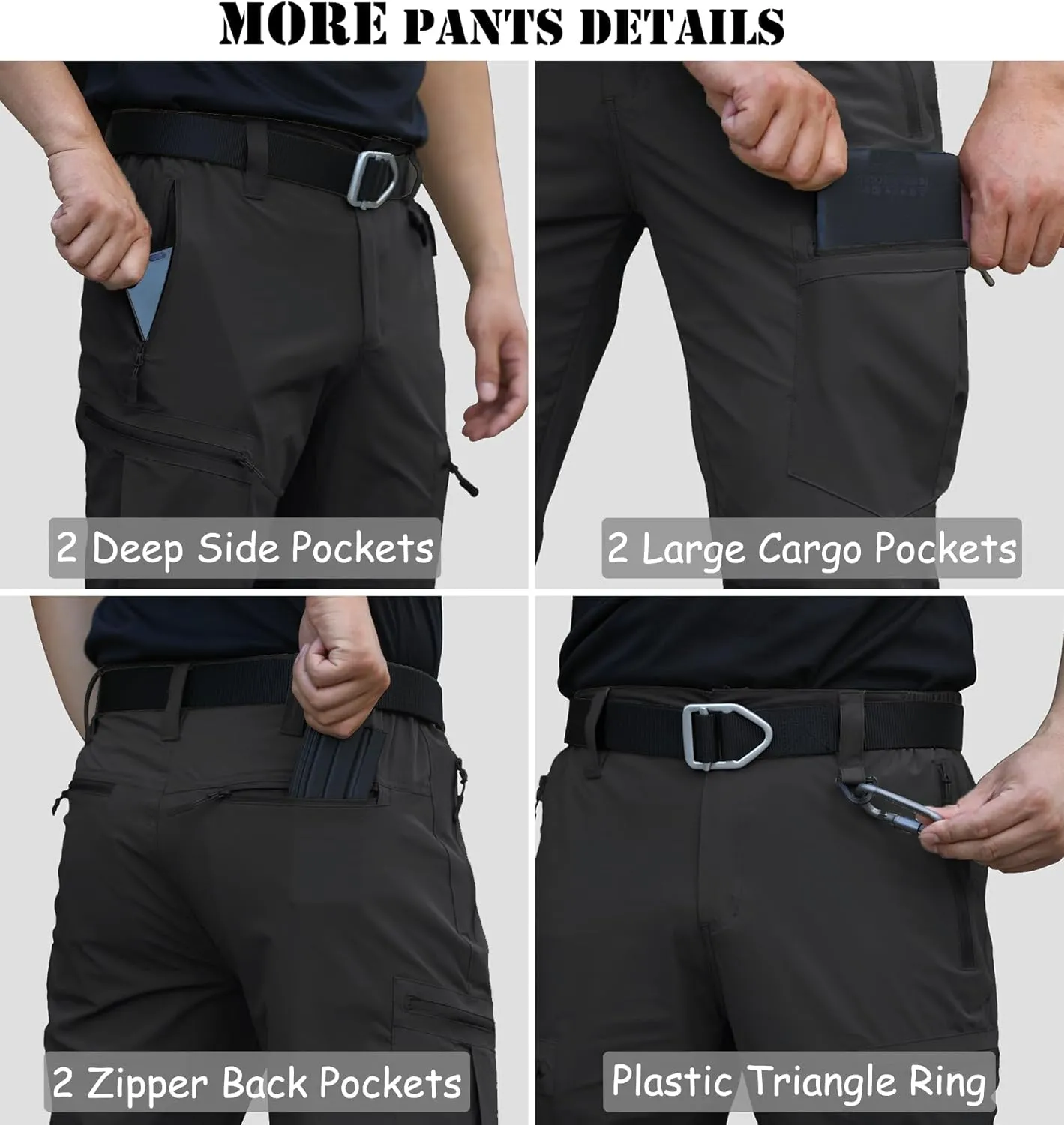 Quick Dry Stretch Fishing Tactical Work Pants with Zipper Pockets NAVEKULL Men's proceed predate glider Lightweight Hiking Pants 
