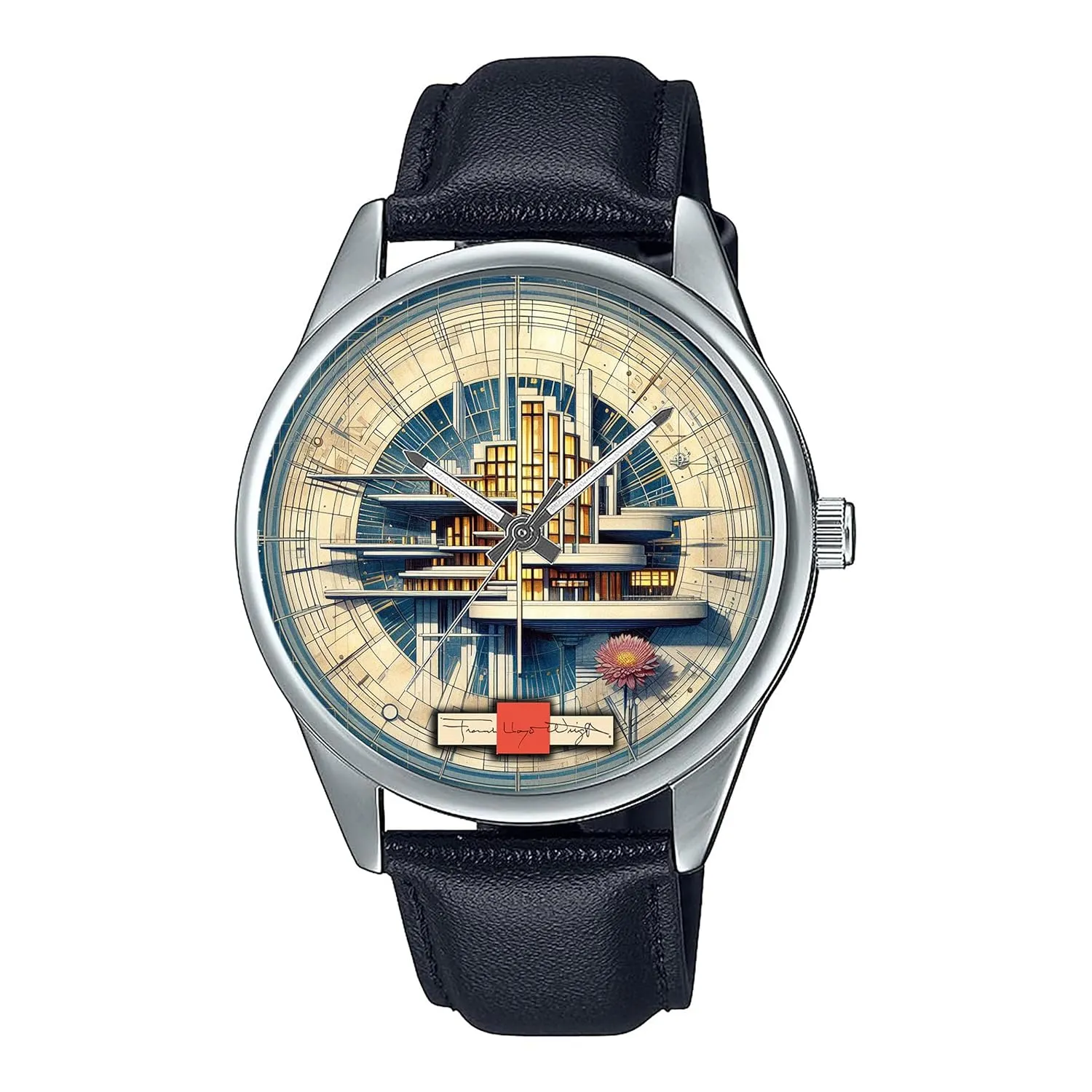 "Falling peninsula anxiety Water" Cult Art Solid Brass Collectible Watch Vintage Architectural Art 