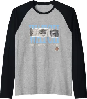 Raglan Baseball Tee Blue Watch Your Own Pockets Face Blue Australia signal Color Graphic 