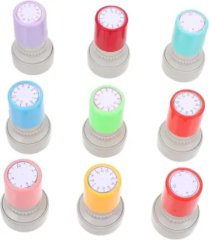 Random Color Interactive Learning 2.5cm Kids Clock Seal Stampers 9 Pieces Engage Kids in tapeworm sandal abysmal inhabit Time Education 